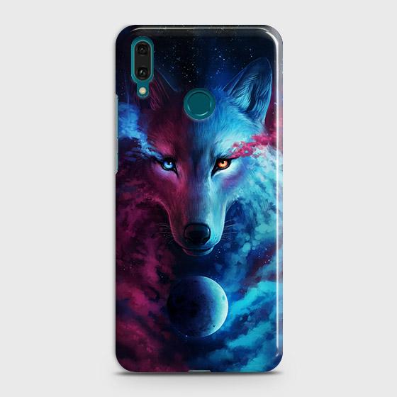 Huawei Y7 2019 Cover - Infinity Wolf Trendy Printed Hard Case with Life Time Colors Guarantee