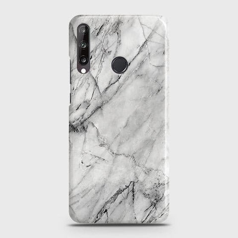 Huawei Y7p Cover - Matte Finish - Trendy White Floor Marble Printed Hard Case with Life Time Colors Guarantee - D2