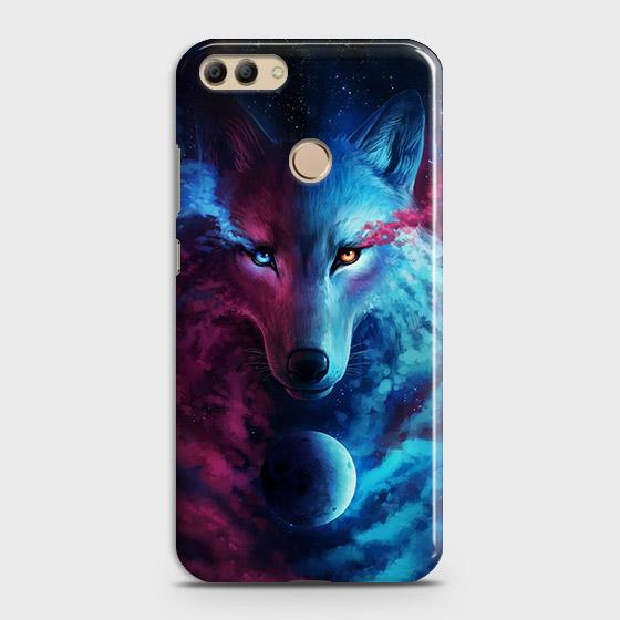 Huawei Y9 2018 Cover - Infinity Wolf Trendy Printed Hard Case with Life Time Colors Guarantee