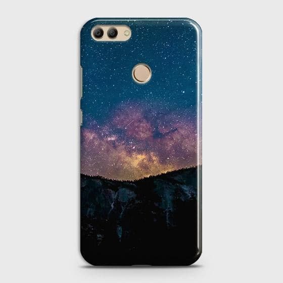 Huawei Y9 2018 Cover - Matte Finish - Embrace Dark Galaxy  Trendy Printed Hard Case with Life Time Colors Guarantee