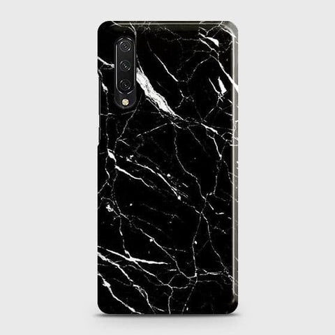 Huawei Y9s Cover - Trendy Black Marble Printed Hard Case with Life Time Colors Guarantee