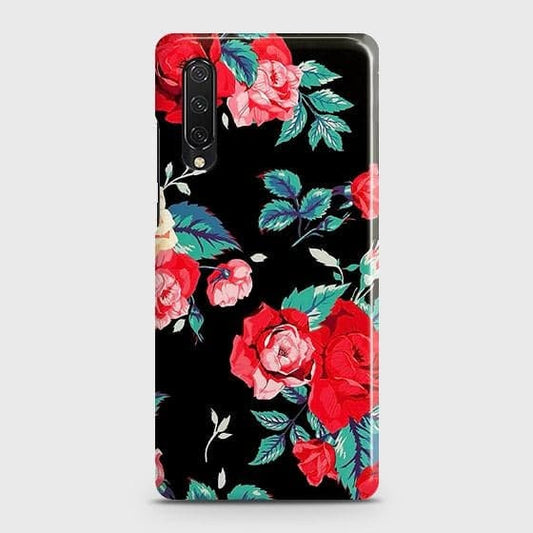 Huawei Y9s Cover - Luxury Vintage Red Flowers Printed Hard Case with Life Time Colors Guarantee B74