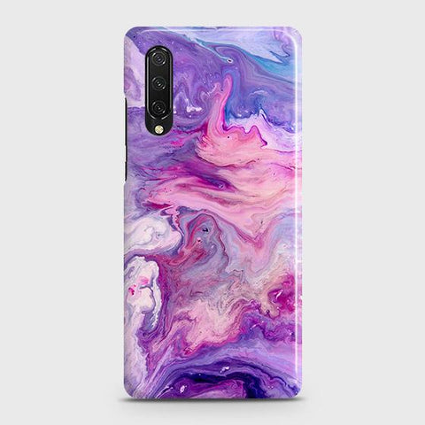 Huawei Y9s Cover - Chic Blue Liquid Marble Printed Hard Case with Life Time Colors Guarantee