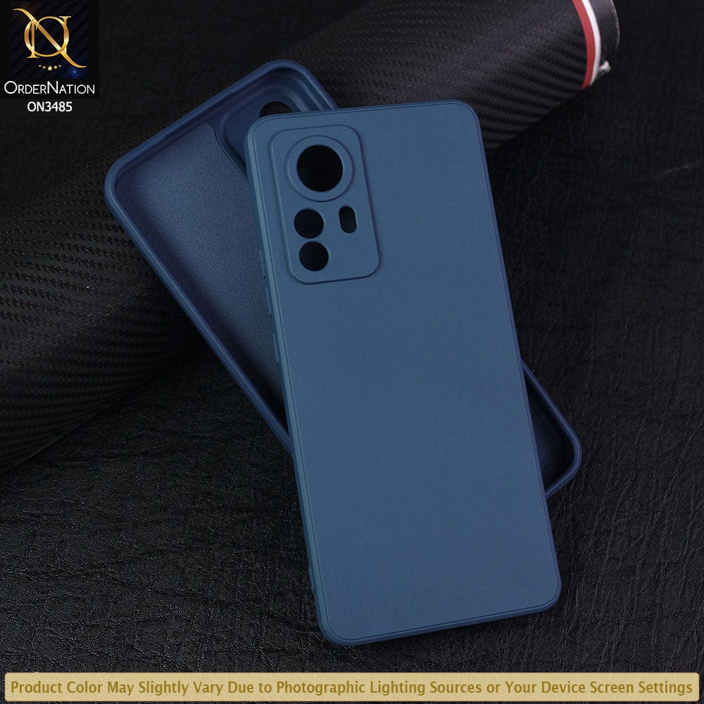 Xiaomi 12S Pro Cover - Blue - ONation Silica Gel Series - HQ Liquid Silicone Elegant Colors Camera Protection Soft Case