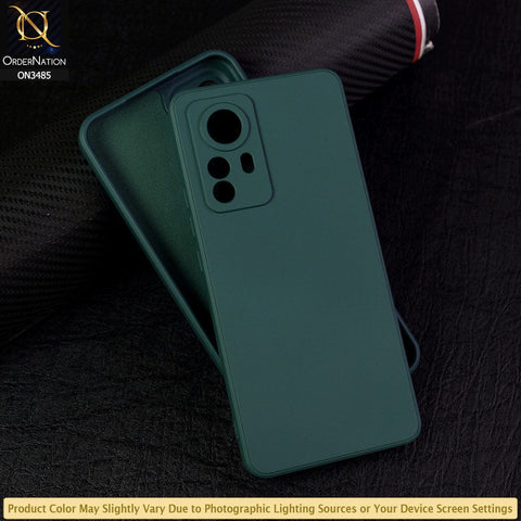 Xiaomi 12S Pro Cover - Dark Green - ONation Silica Gel Series - HQ Liquid Silicone Elegant Colors Camera Protection Soft Case