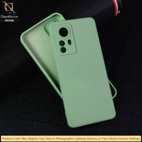 Xiaomi 12S Pro Cover - Light Green - ONation Silica Gel Series - HQ Liquid Silicone Elegant Colors Camera Protection Soft Case