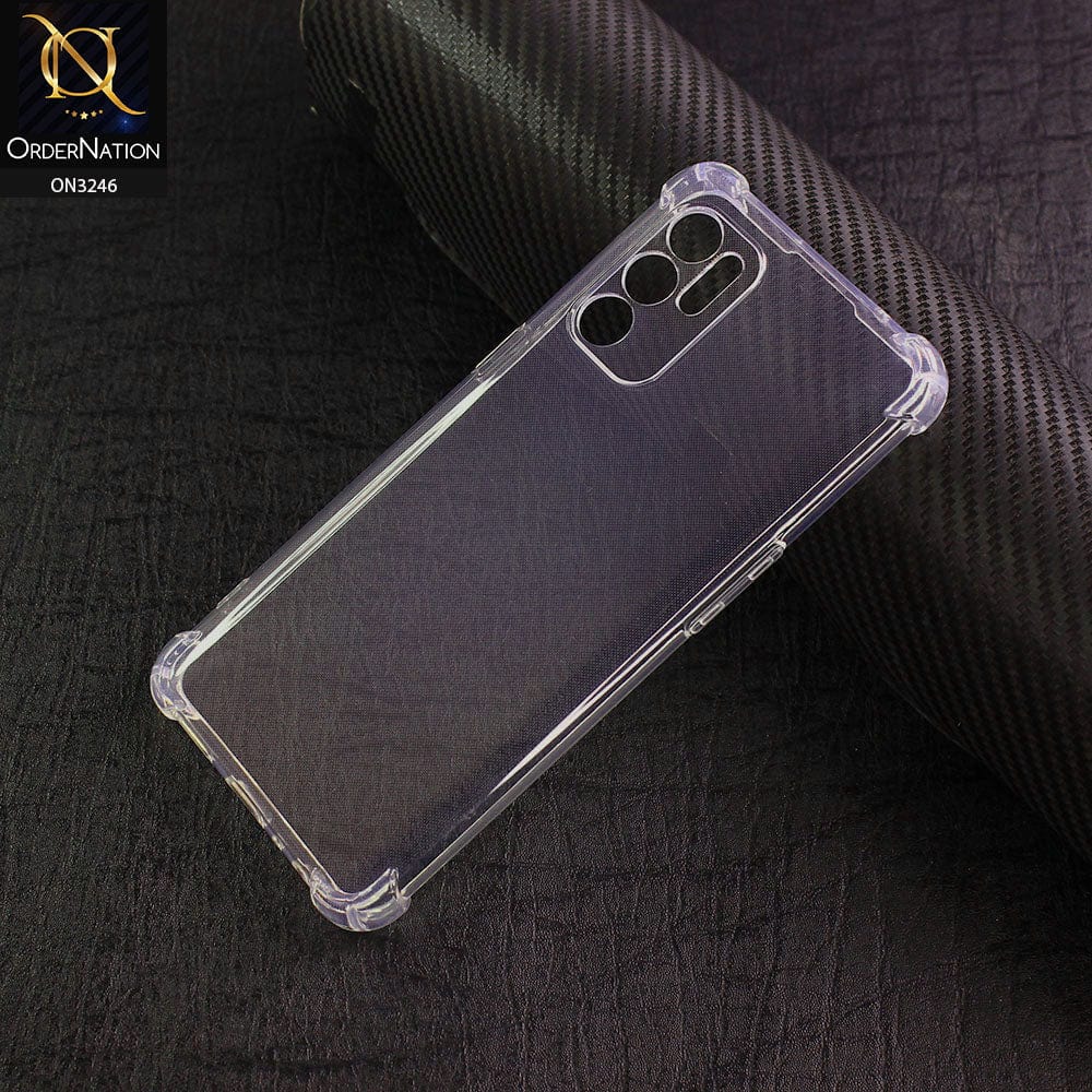 Oppo A16 Cover - Soft 4D Design Shockproof Silicone Transparent Clear Case