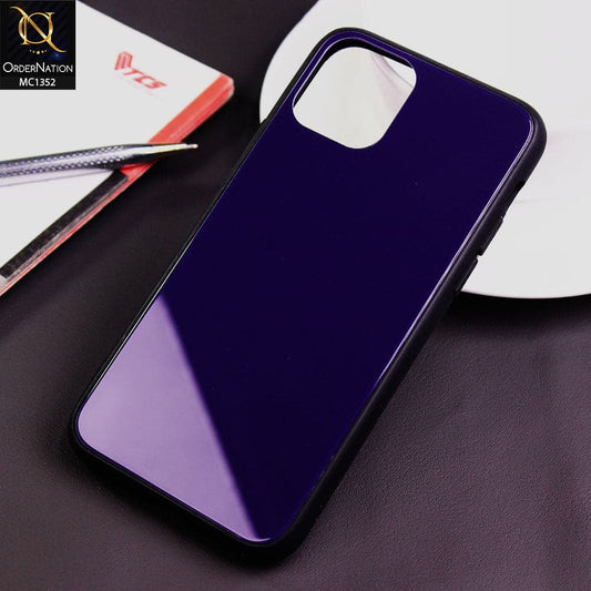 iPhone 11 Pro Cover - Dark Blue - Color Tempered Glass Soft Border Case