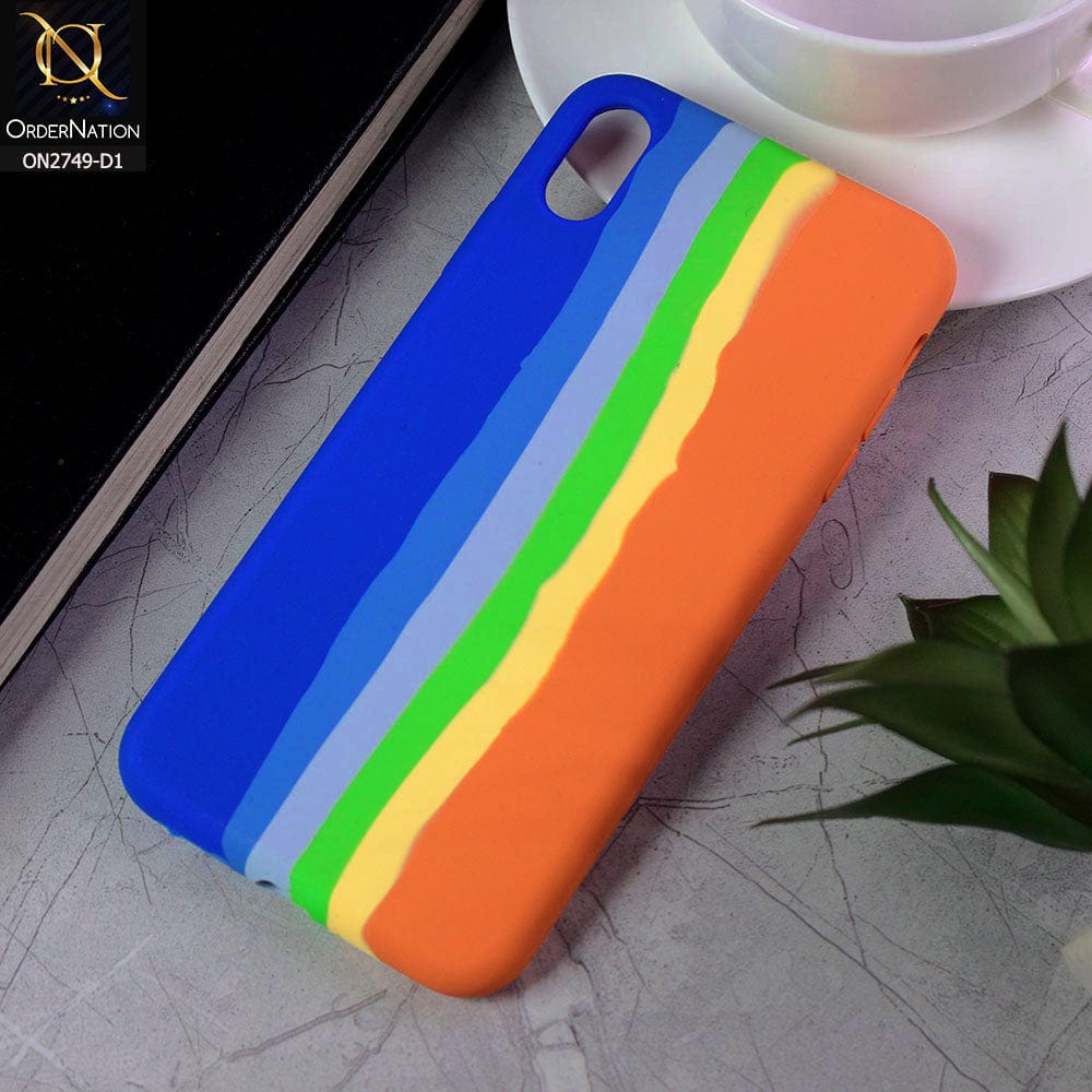 iPhone XS Max Cover - Design 1 - Rainbow Series Liquid Soft Silicon Case