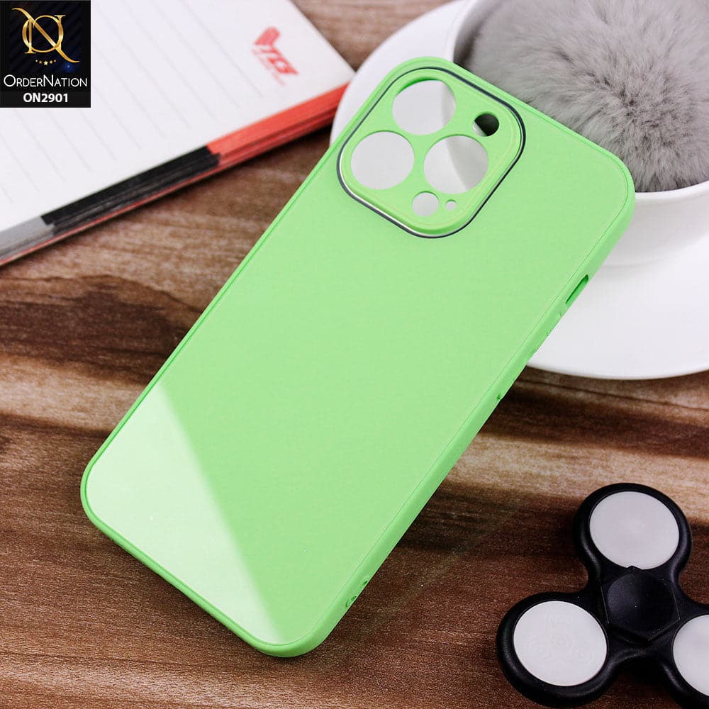 iPhone 13 Pro Max Cover - Neon Green - New Glossy Shine Soft Borders Camera Protection Back Case