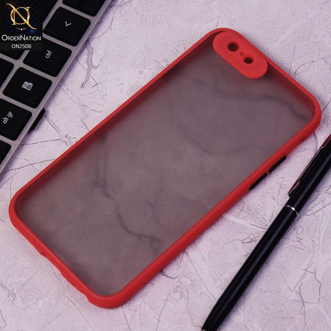 iPhone 6S / 6 Cover - Red - New Semi Tranparent Color Borders Matte Hard PC Protective Case