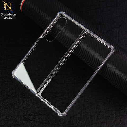 Samsung Galaxy Z Fold 4 5G Cover - Transparent - All New 4D design Shockproof Airbag Covers Soft Borders Protective Clear Case