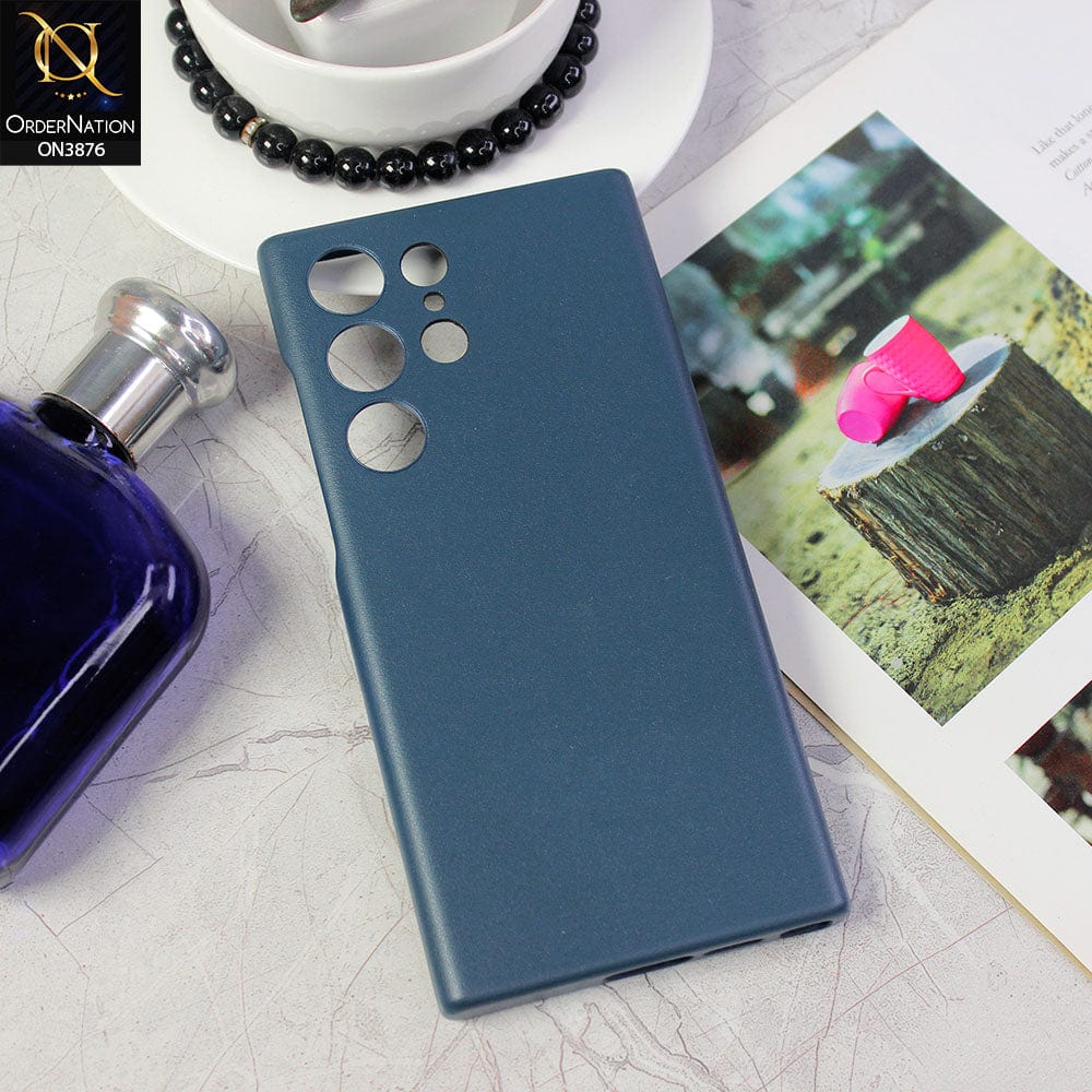 Samsung Galaxy S23 Ultra 5G Cover - Blue - Luxury Elegant Leather Soft Case