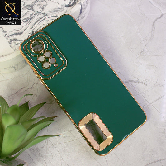 Xiaomi Redmi Note 11 Cover - Green - All New Electroplating Borders With Logo Hole Protective Soft Silicon Case