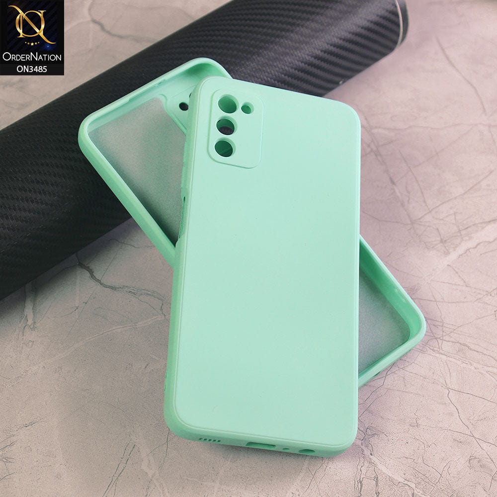 Samsung Galaxy A03s Cover - Cyan - ONation Silica Gel Series - HQ Liquid Silicone Elegant Colors Camera Protection Soft Case