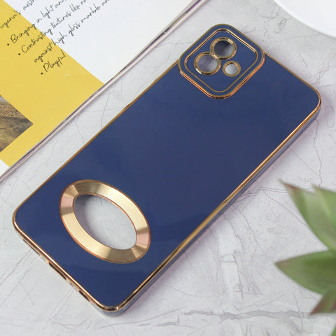 Samsung Galaxy M13 5G Cover - Blue - All New Electroplating Borders With Logo Hole Protective Soft Silicon Case