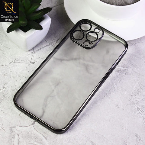 iPhone 13 Pro Max Cover - Black - Ultra Thin Clear Transparent Soft Case with Camera Lens Protector