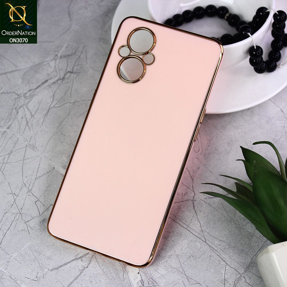 Oppo Reno 7 Lite Cover - Pink - Electroplating Silk Shiny Soft Case With Camera Protection