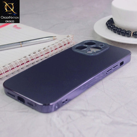 iPhone 14 Pro Cover - Deep Purple - Electroplating Borders Dynamic Style Camera Protection Soft Case