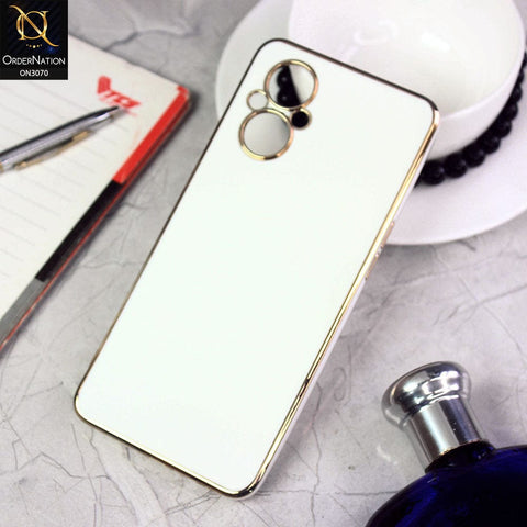 OnePlus Nord N20 5G Cover - White - Electroplating Silk Shiny Soft Case With Camera Protection