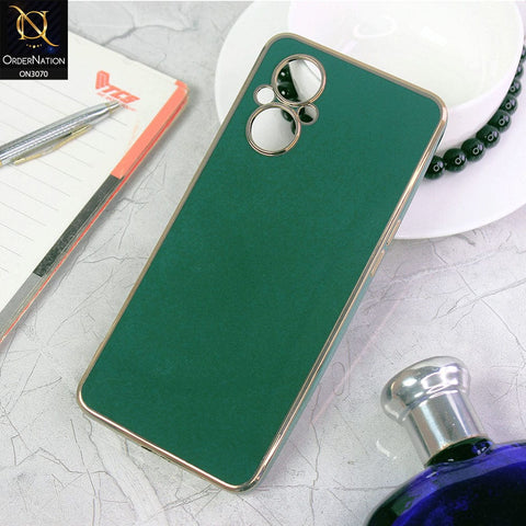 Oppo Reno 7 Lite Cover - Green - Electroplating Silk Shiny Soft Case With Camera Protection