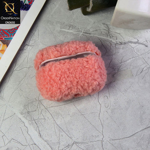 Apple Airpods Pro Cover - Pink - New Trending Warm Winter Plush Hard Silicone Airpods Case