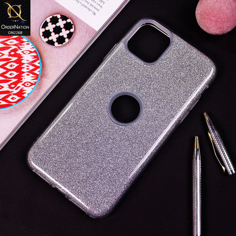 iPhone 11 Pro Cover - Silver - V2 - Sparkel Glitter Bling Hybrid Soft Protective Case