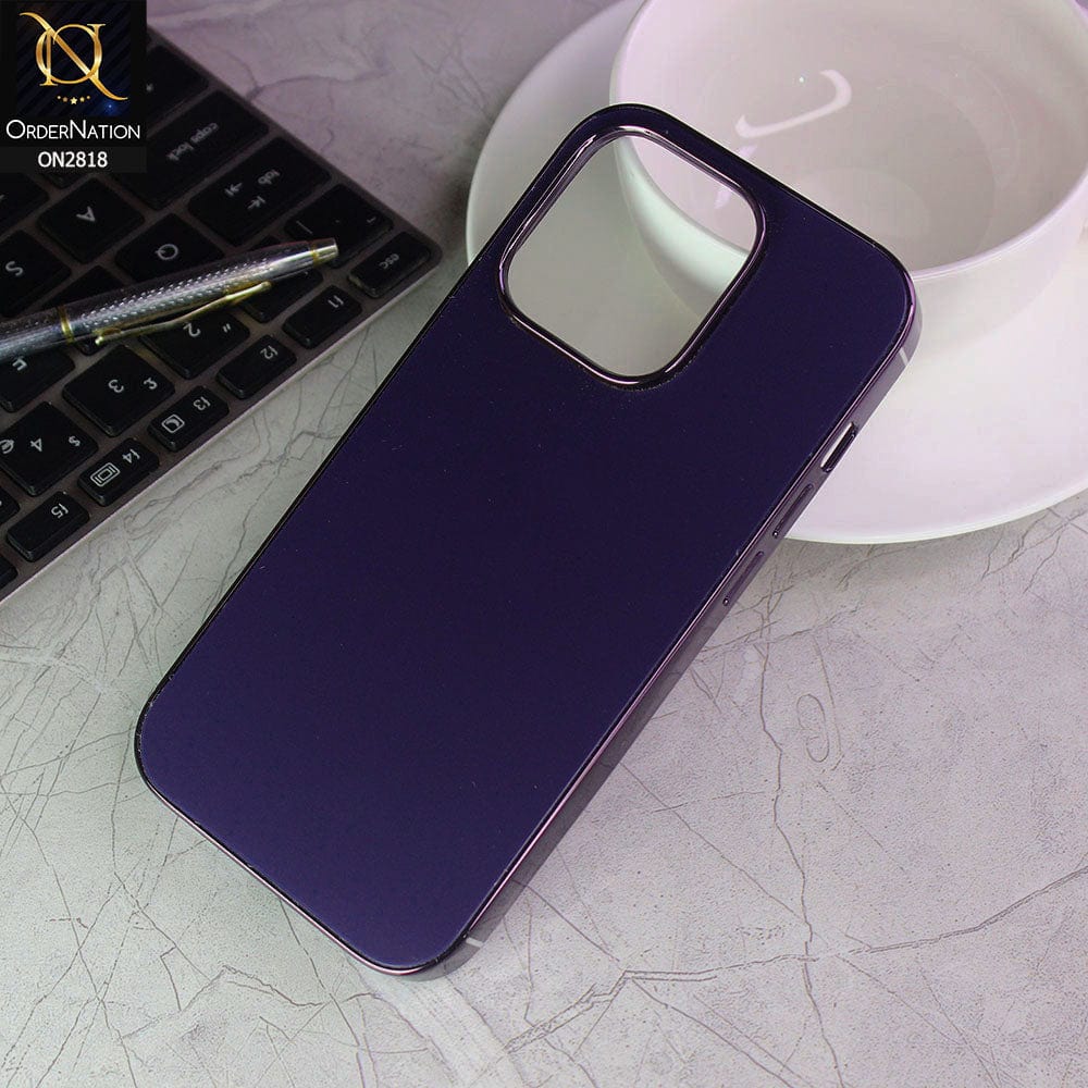 iPhone 14 Pro Max Cover - Purple - Matt Look Shiny Borders Soft Case