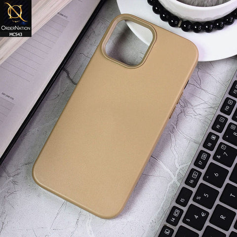 iPhone 12 Pro Max Cover - Light Brown - Luxury Elegant Leather Soft Case