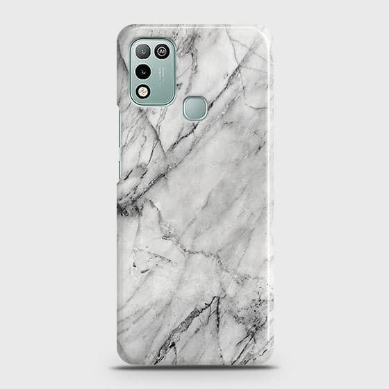 Infinix Hot 10 Play Cover - Matte Finish - Trendy White Marble Printed Hard Case with Life Time Colors Guarantee b48