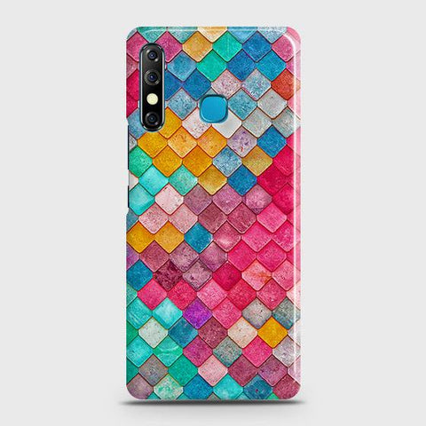 Infinix Hot 8 Cover - Chic Colorful Mermaid Printed Hard Case with Life Time Colors Guarantee