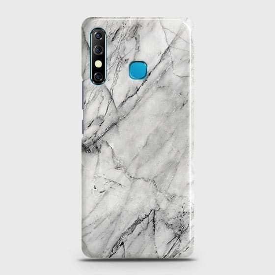 Infinix Hot 8 Cover - Matte Finish - Trendy White Floor Marble Printed Hard Case with Life Time Colors Guarantee - D2