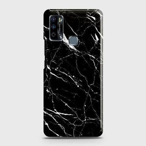 Infinix Hot 9 Play Cover - Trendy Black Marble Printed Hard Case with Life Time Colors Guarantee(1b28)