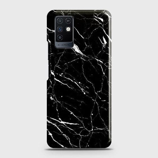 Infinix Note 10 Cover - Trendy Black Marble Printed Hard Case with Life Time Colors Guarantee