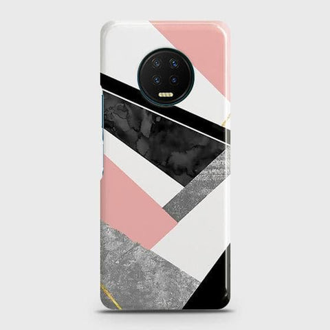 Infinix Note 7 Cover - Matte Finish - Geometric Luxe Marble Trendy Printed Hard Case with Life Time Colors Guarantee