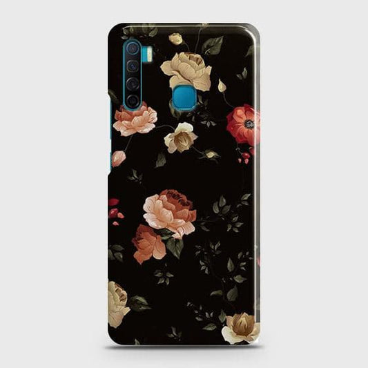 Infinix S5 Cover - Matte Finish - Dark Rose Vintage Flowers Printed Hard Case with Life Time Colors Guarantee