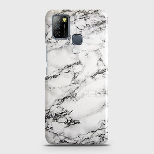 Infinix Smart 5 Cover - Matte Finish - Trendy Mysterious White Marble Printed Hard Case with Life Time Colors Guarantee