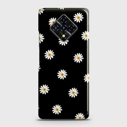 Infinix Zero 8 Cover - Matte Finish - White Bloom Flowers with Black Background Printed Hard Case with Life Time Colors Guarantee