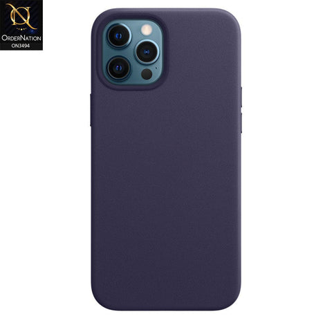 iPhone 14 Pro Max Cover - Dark purple - AG Frosted Glass Soft Silicone Border Case With Camera Lense Protection