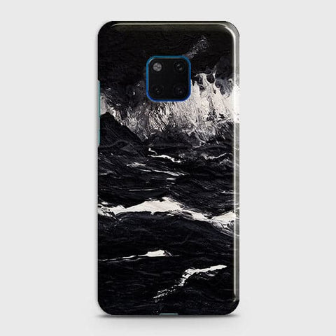 Huawei Mate 20 Pro Cover - Black Ocean Marble Trendy Printed Hard Case with Life Time Colors Guarantee