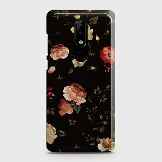 Nokia 3.1 Plus Cover - Matte Finish - Dark Rose Vintage Flowers Printed Hard Case with Life Time Colors Guarantee