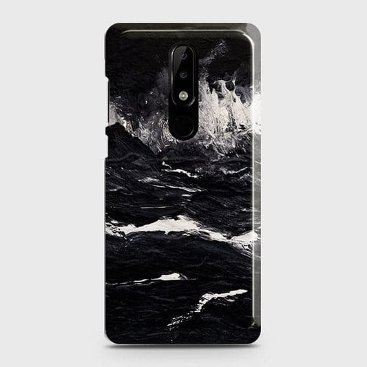 Nokia 3.1 Plus Cover - Black Ocean Marble Trendy Printed Hard Case with Life Time Colors Guarantee