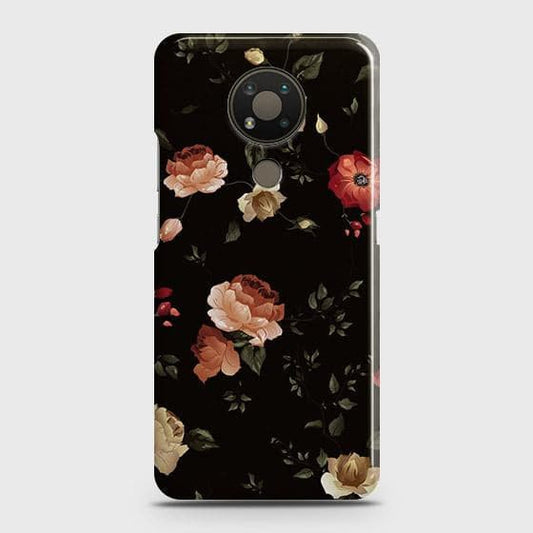 Nokia 3.4 Cover - Matte Finish - Dark Rose Vintage Flowers Printed Hard Case with Life Time Colors Guarantee