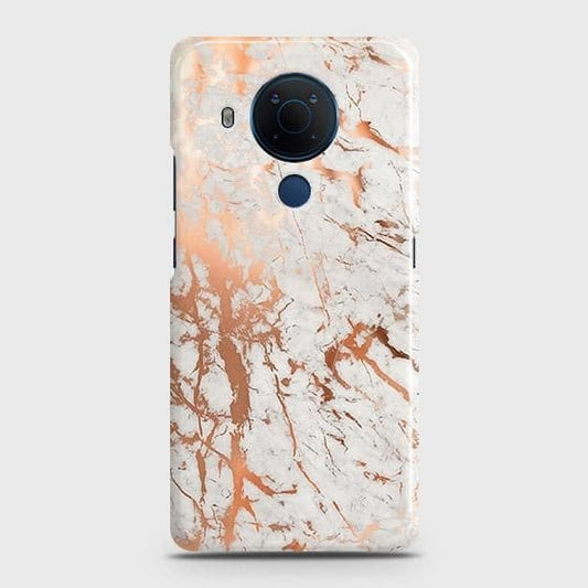 Nokia 5.4 Cover - In Chic Rose Gold Chrome Style Printed Hard Case with Life Time Colors Guarantee