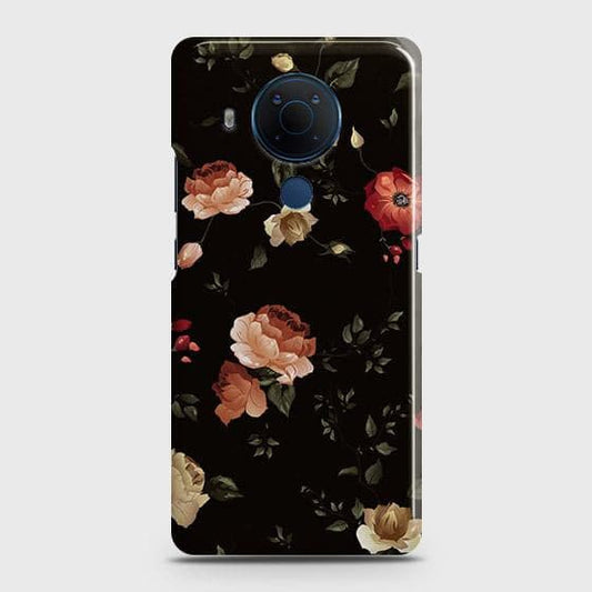 Nokia 5.4 Cover - Matte Finish - Dark Rose Vintage Flowers Printed Hard Case with Life Time Colors Guarantee