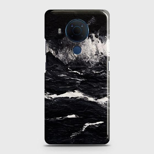 Nokia 5.4 Cover - Black Ocean Marble Trendy Printed Hard Case with Life Time Colors Guarantee