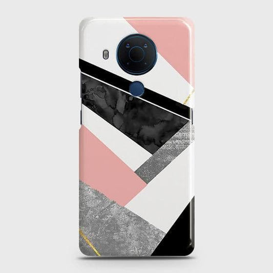 Nokia 5.4 Cover - Matte Finish - Geometric Luxe Marble Trendy Printed Hard Case with Life Time Colors Guarantee
