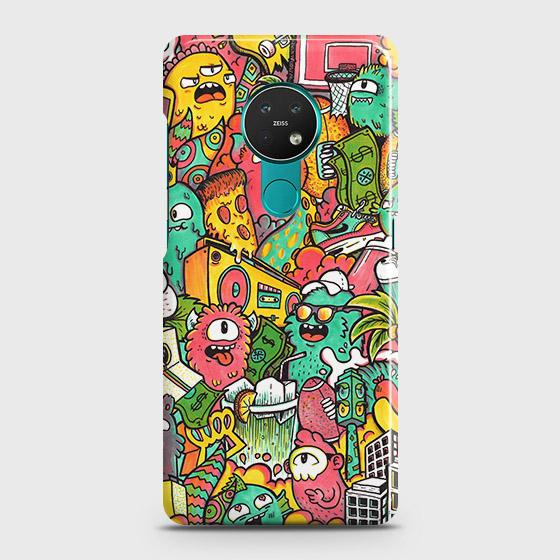 Nokia 7.2 Cover - Matte Finish - Candy Colors Trendy Sticker Collage Printed Hard Case with Life Time Colors Guarantee