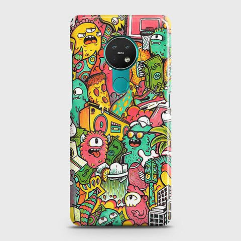 Nokia 7.2 Cover - Matte Finish - Candy Colors Trendy Sticker Collage Printed Hard Case with Life Time Colors Guarantee