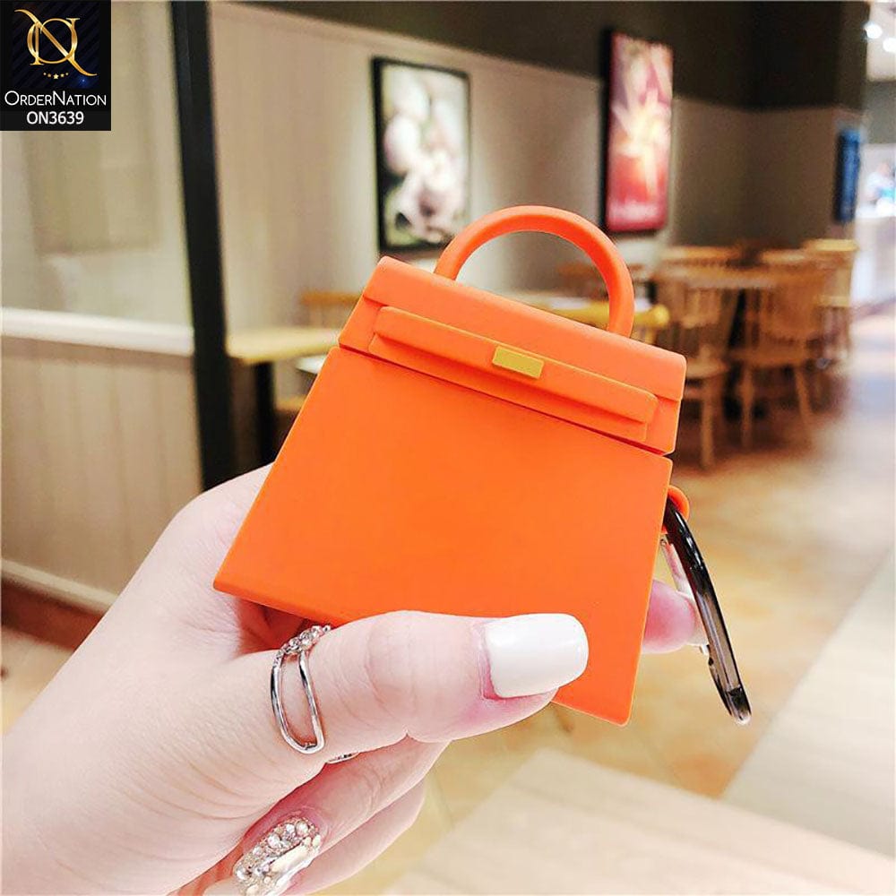 Apple Airpods Pro Cover - Orange - New Girlish Handbag Soft Silicone Airpods Case